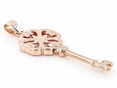 Stainless Steel Rose Tone Key Pendant