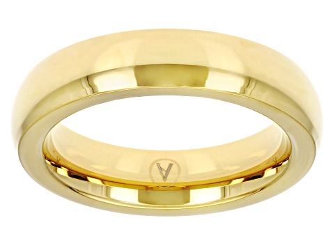 Gold Tone Stainless Steel High Polish 5mm Band Ring