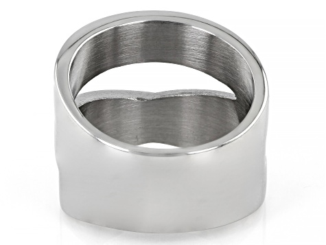 Stainless Steel With Cubic Zirconia Split Band Ring