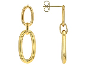 Gold Tone Stainless Steel Drop Earrings