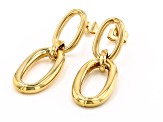 Gold Tone Stainless Steel Drop Earrings