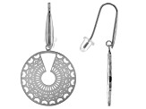 Stainless Steel Disc Drop Earrings