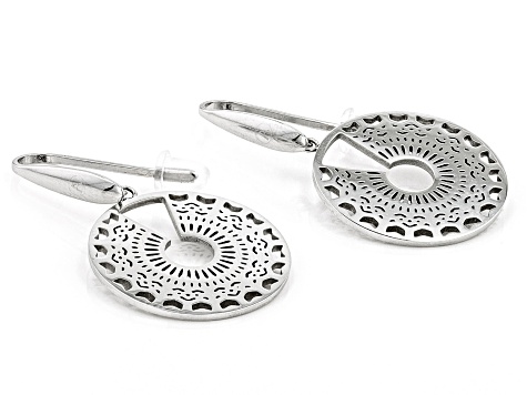 Stainless Steel Disc Drop Earrings