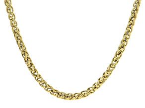 Gold Tone Stainless Steel Wheat Link 20 Inch Chain