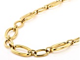Gold Tone Stainless Steel Oval Link 22 Inch Necklace