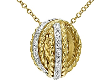 Picture of Gold Tone Stainless Steel White Crystal Necklace