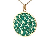 Rose Tone Stainless Steel Green Enamel Necklace