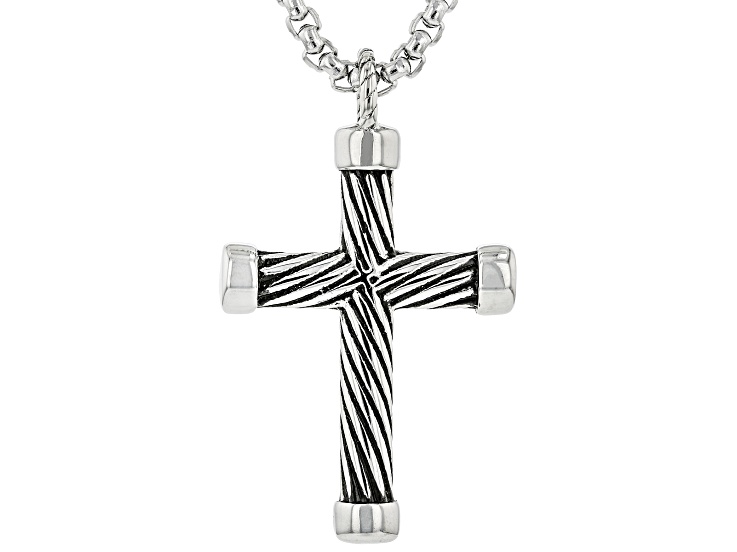 Stainless Steel Cross Pendant With Chain