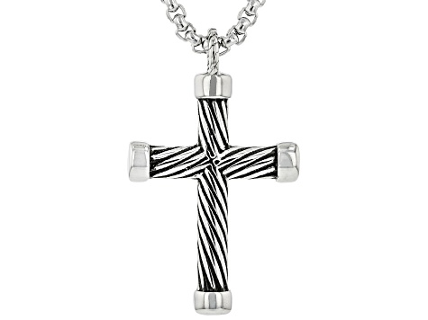 Stainless Steel Cross Pendant With Chain