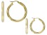 Gold Tone Stainless Steel Hoop Earring Set of 2