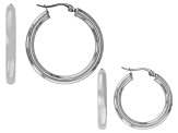 Stainless Steel Hoop Earring Set of 2