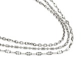 Stainless Steel Bead, Cable, & Mirror Link 18 Inch Chain Set of 3