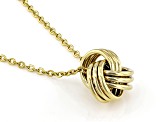 Gold Tone Stainless Steel Love Knot Pendant 18 Inch Necklace