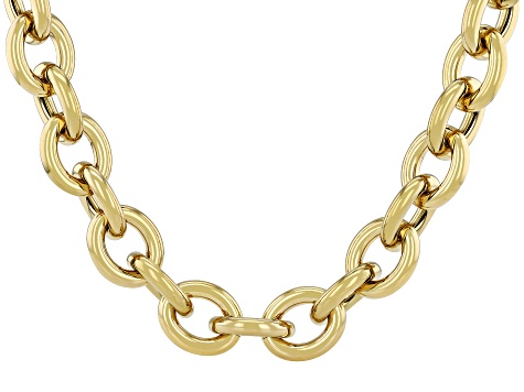 Gold Tone Stainless Steel Oval Link 20 Inch Chain