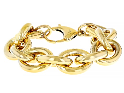 Gold Tone Stainless Steel Link Bracelet