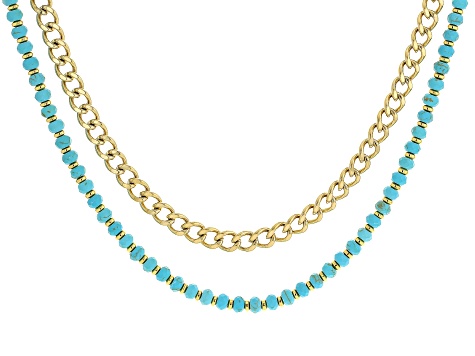 Dyed Magnesite and Cultured Freshwater Pearl Necklace Endless Design Dyed Magnesite and Cultured Freshwater Pearl Necklace Endless Design