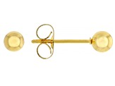 Gold Tone Stainless Steel J-Hoop and 4mm Ball Earring Set
