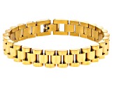 Gold Tone Stainless Steel Oyster Link Bracelet