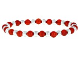 Stainless Steel 6mm Multi-Gemstone Stretch Bracelet Set