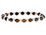 Stainless Steel 6mm Multi-Gemstone Stretch Bracelet Set