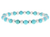 Stainless Steel 6mm Multi-Gemstone Stretch Bracelet Set