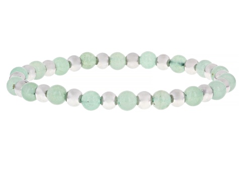 Stainless Steel 6mm Multi-Gemstone Stretch Bracelet Set