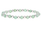 Stainless Steel 6mm Multi-Gemstone Stretch Bracelet Set