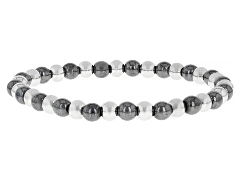 Stainless Steel 6mm Multi-Gemstone Stretch Bracelet Set