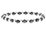 Stainless Steel 6mm Multi-Gemstone Stretch Bracelet Set