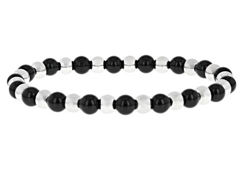 Stainless Steel 6mm Multi-Gemstone Stretch Bracelet Set