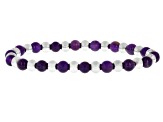 Stainless Steel 6mm Multi-Gemstone Stretch Bracelet Set