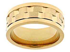 Gold Tone Stainless Steel Spinner Band Ring