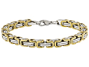 Gold and Silver Two-Tone 6.2mm Stainless Steel Link Bracelet