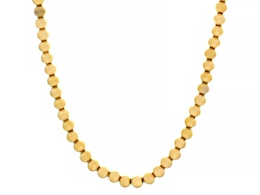 Gold Tone Stainless Steel 6mm Bead Necklace