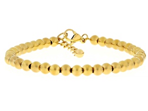 Gold Tone Stainless Steel 5mm Bead Bracelet
