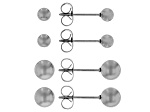 Stainless Steel 4-6mm Ball Earring Set