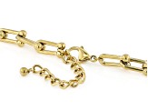 18K Yellow Gold Over Stainless Steel 6.5mm Stirrup 18" Necklace