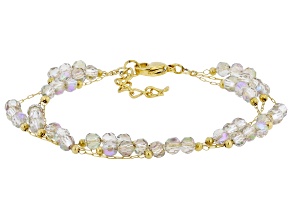 18K Yellow Gold Over Stainless Steel 6.3mm Bead Chain Bracelet
