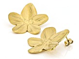 Gold Tone Stainless Steel Flower Earrings