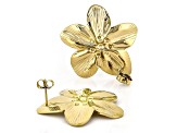 Gold Tone Stainless Steel Flower Earrings