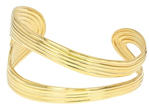 Gold Tone Stainless Steel Open Cuff Bracelet