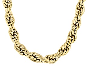 Gold Tone Stainless Steel 8mm Rope 18" Necklace