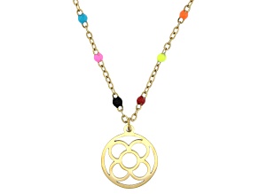 Gold Tone Stainless Steel 2mm Beads 18" Necklace