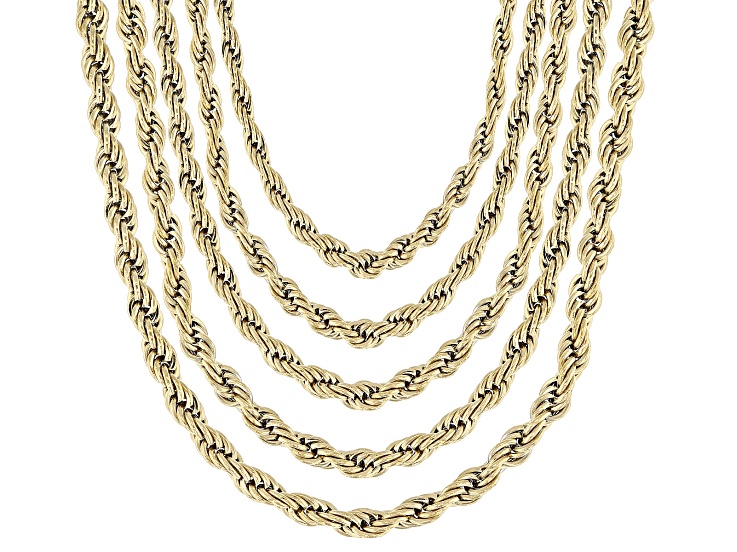 Gold Tone Stainless Steel 3mm Rope 18-22