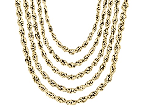 Gold Tone Stainless Steel 3mm Rope 18-22