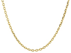 18K Yellow Gold Over Stainless Steel 3mm Curb 22" Chain