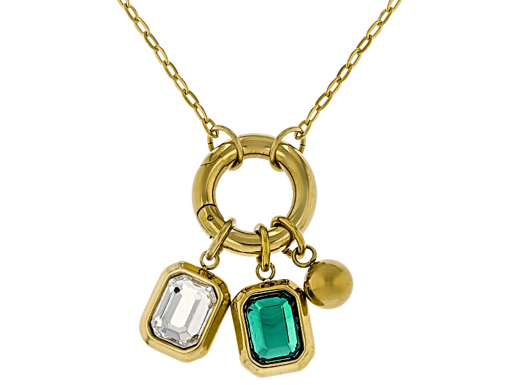 Sophisticated SteelÂ® 18K Yellow Gold Over Stainless Steel 20" Charm Necklace