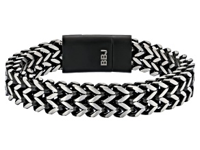 Black Stainless Steel 12mm Double Franco Bracelet