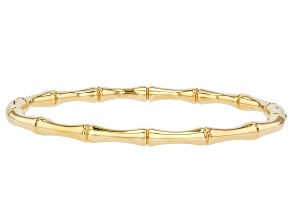 14K Yellow Gold Over Stainless Steel Polished Bamboo Bangle Bracelet