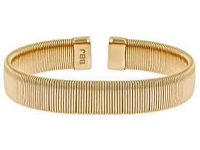 14K Yellow Gold Over Stainless Steel Polished Coiled Cuff Bracelet